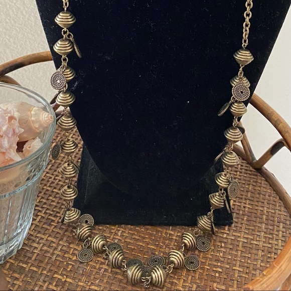 NORDSTROM Bronze Multiple Drop Statement Necklace - Picture 3 of 7